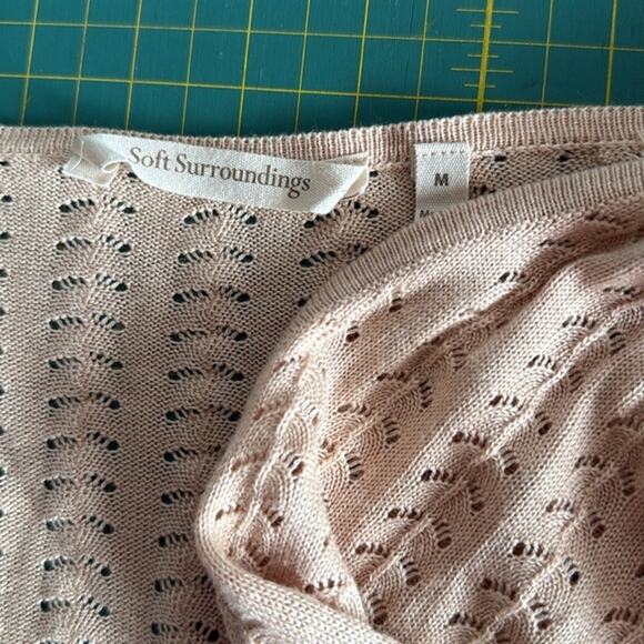 Soft Surroundings Open Front Cardigan Duster Sweater sz M Long Sleeves - Picture 3 of 5